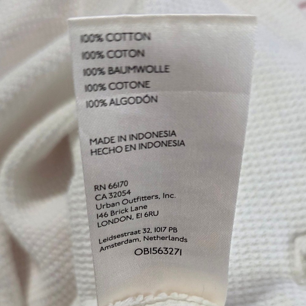 We The Free People Arlo Thermal Top Women L White Waffle Knit Long Sleeve Lounge - Picture 10 of 11